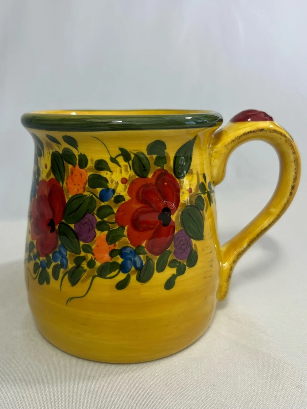 Pier 1 Tuscan Floral Large Ceramic Mug
